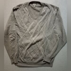 Jos A Bank Executive Argyle Sweater Mens XL Gray